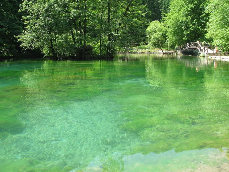 River and wooded park at Vrelo Bosne in Sarajevo