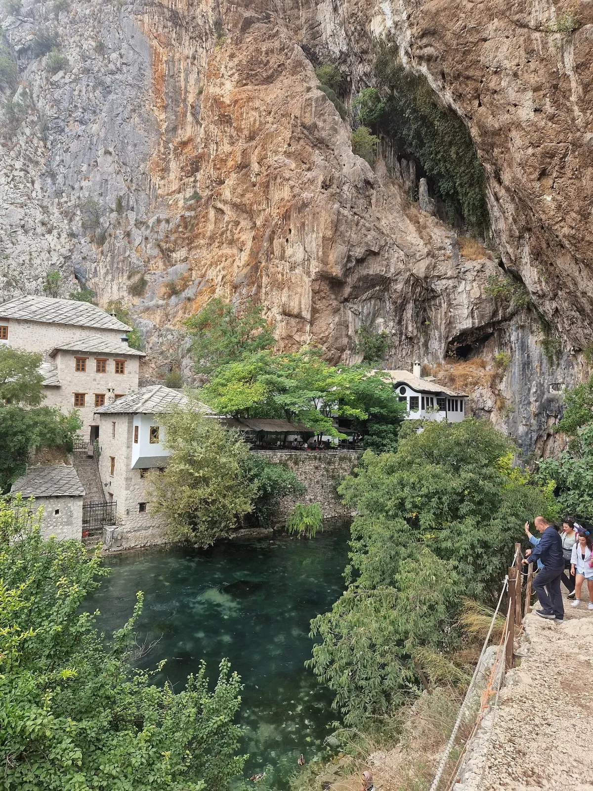 Blagaj Tekke beside the Buna spring and limestone cliff