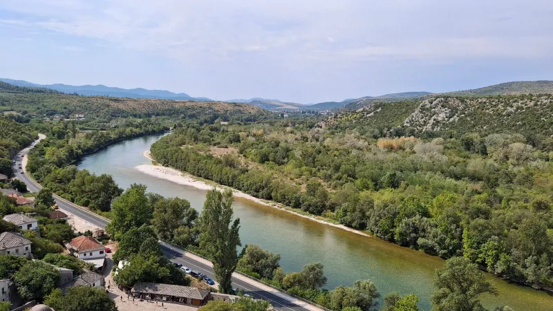 Neretva River landscape at Salakovac in Bosnia and Herzegovina